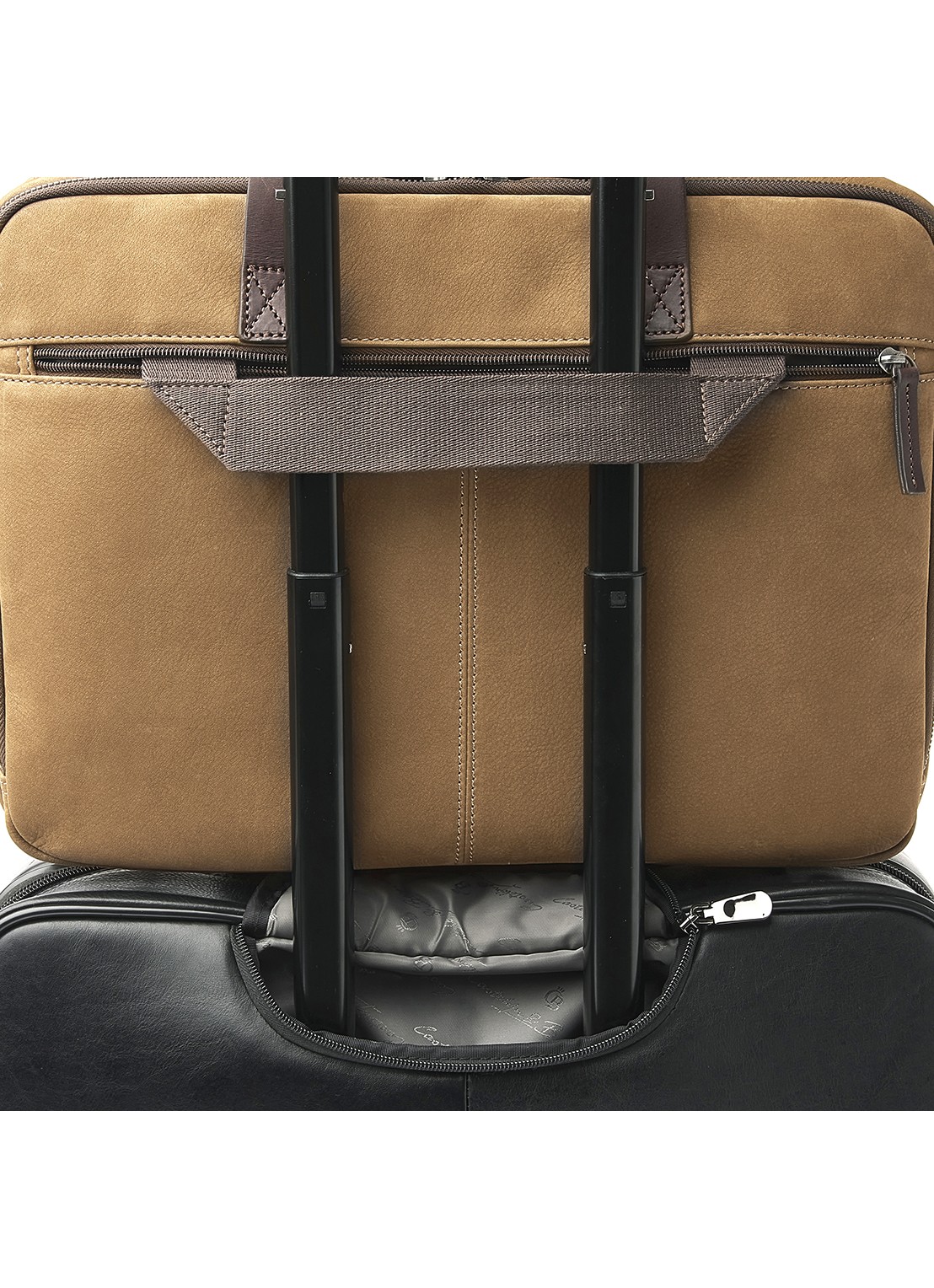 Castelijn & Beerens Laptoptas van nubuck met 15 inch laptopvak - detail 6 camel