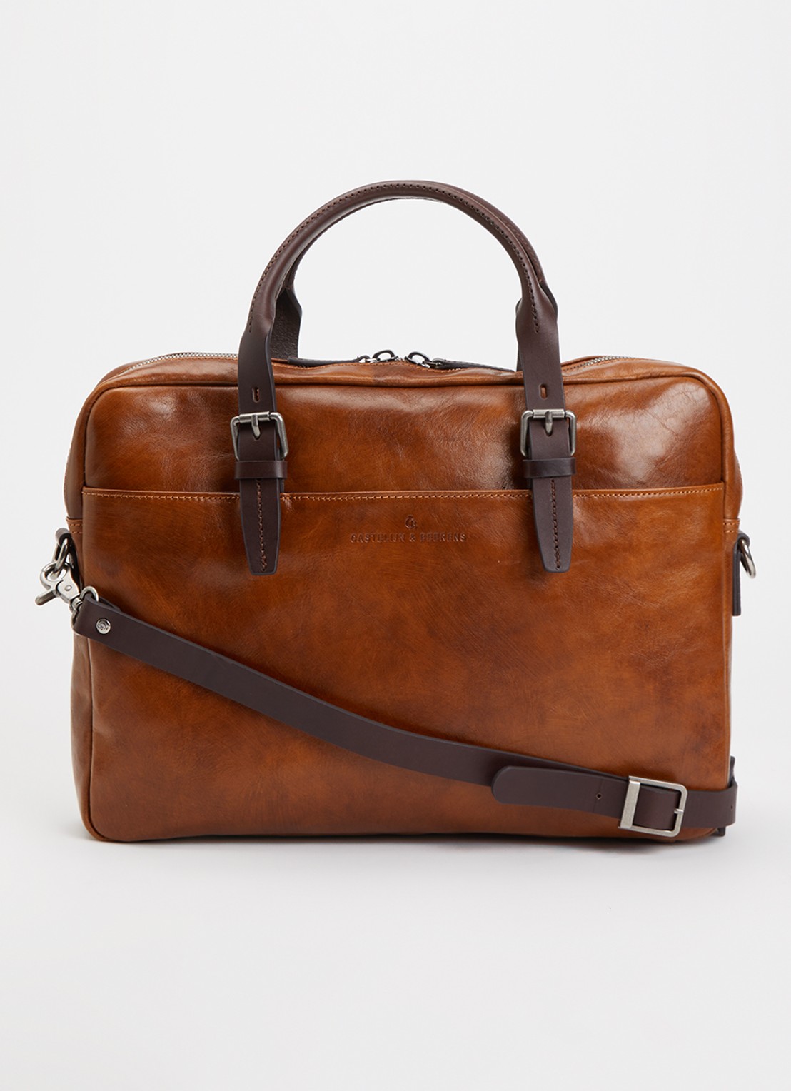 Castelijn & Beerens Lima laptophoes 13 inch - voorkant hazelnootbruin