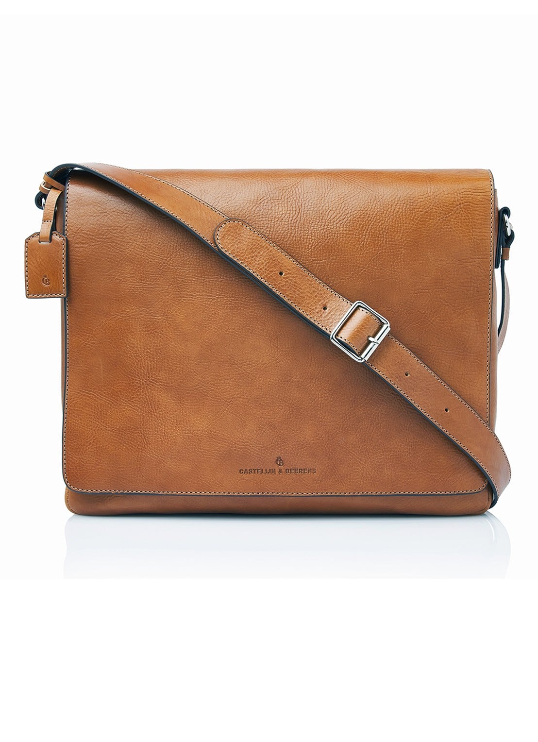 Castelijn & Beerens Mark laptoptas 15,6 inch - voorkant bruin