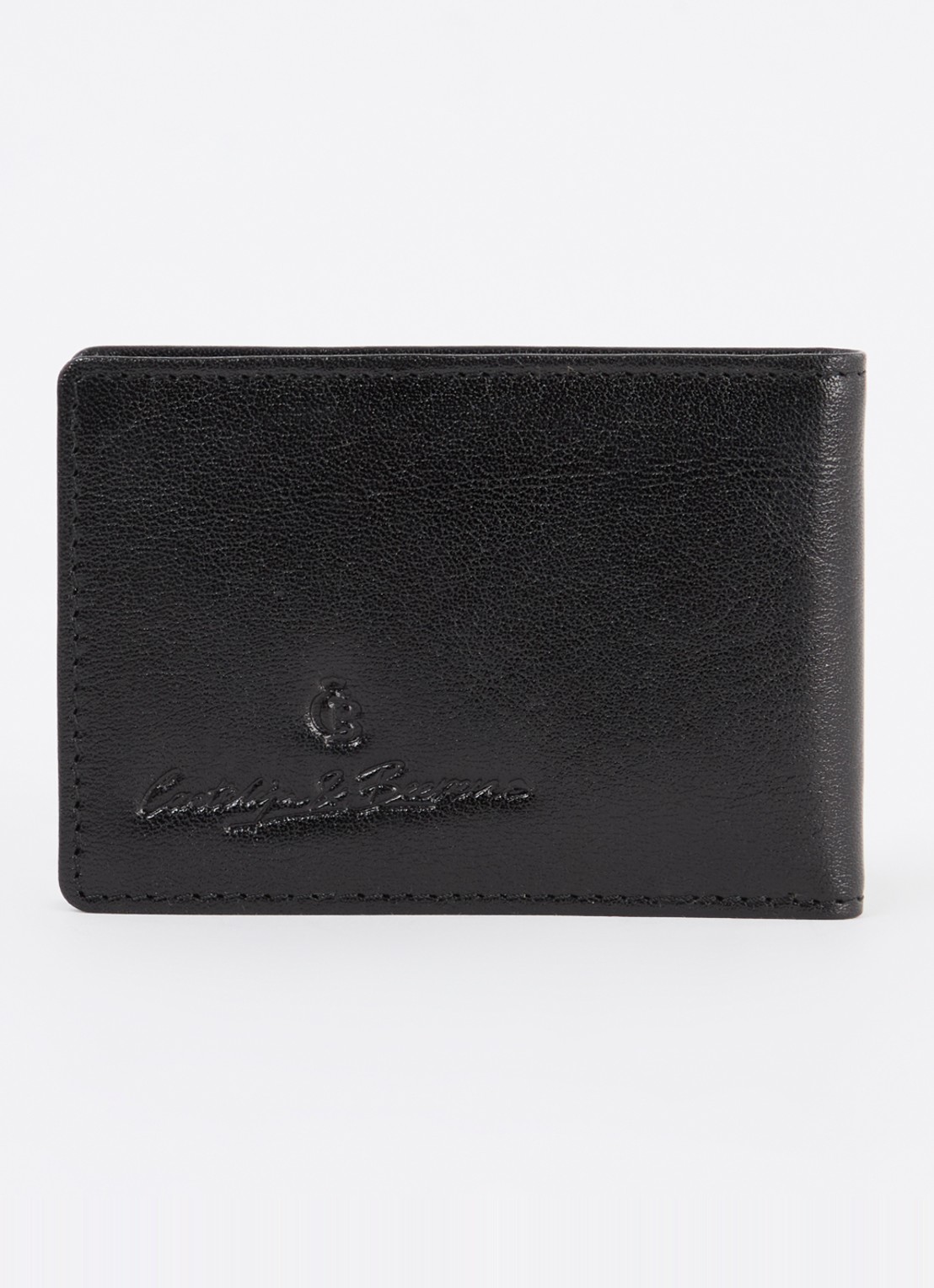 Castelijn & Beerens Pasjeshouder van leer met logo - voorkant 3 zwart