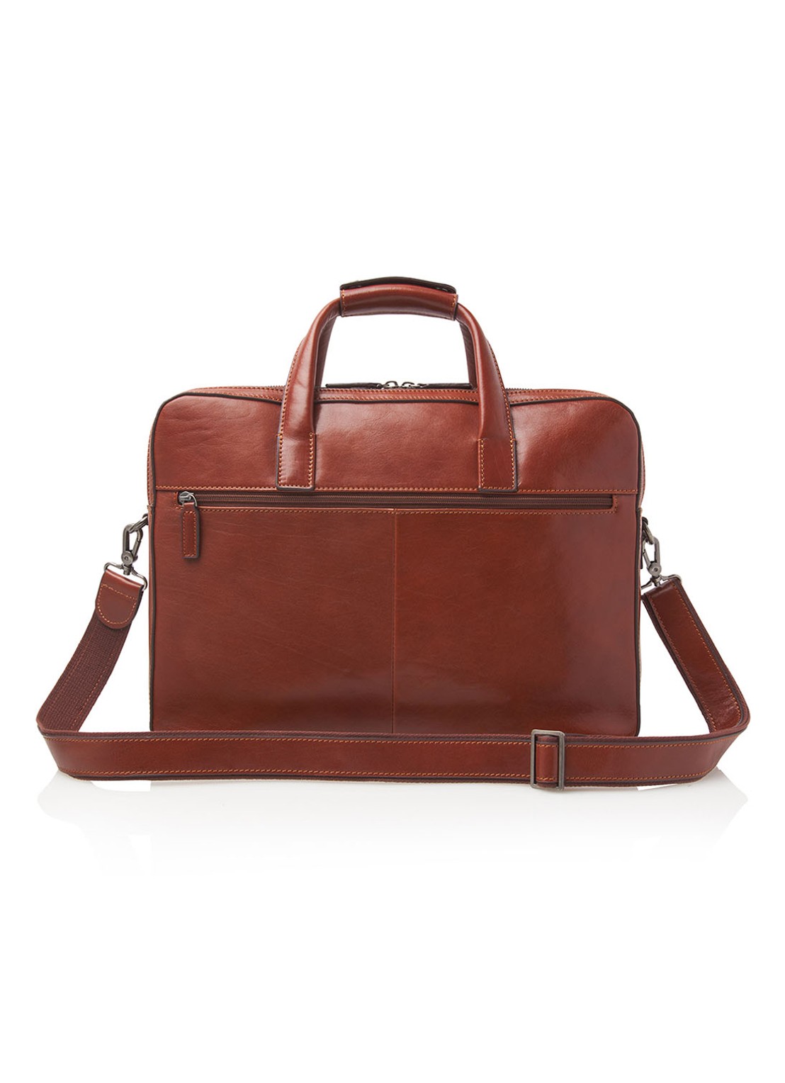 Castelijn & Beerens Paul businesstas van leer met 15,6 inch laptopvak - detail 3 cognac