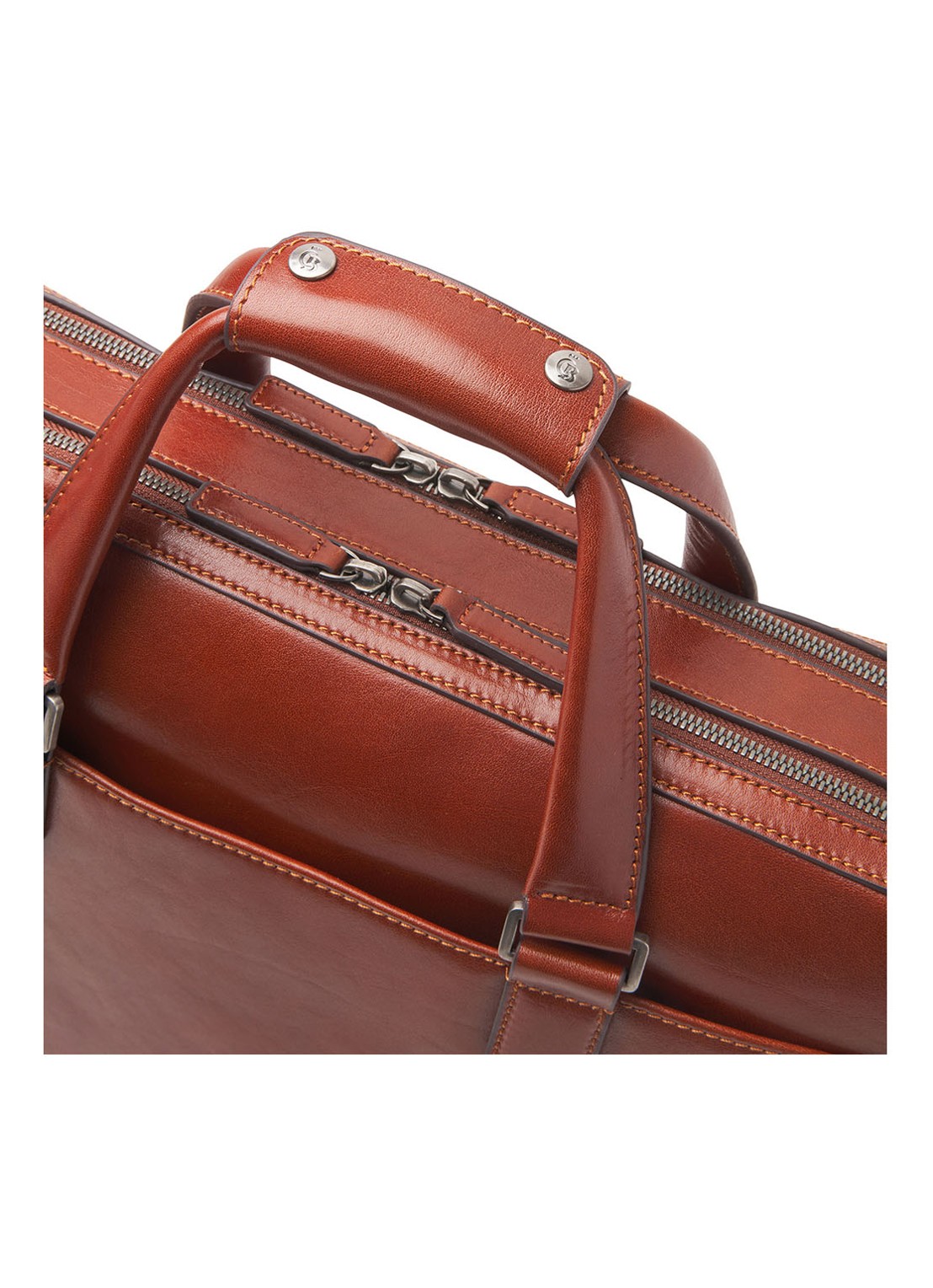 Castelijn & Beerens Paul businesstas van leer met 15,6 inch laptopvak - detail 4 cognac