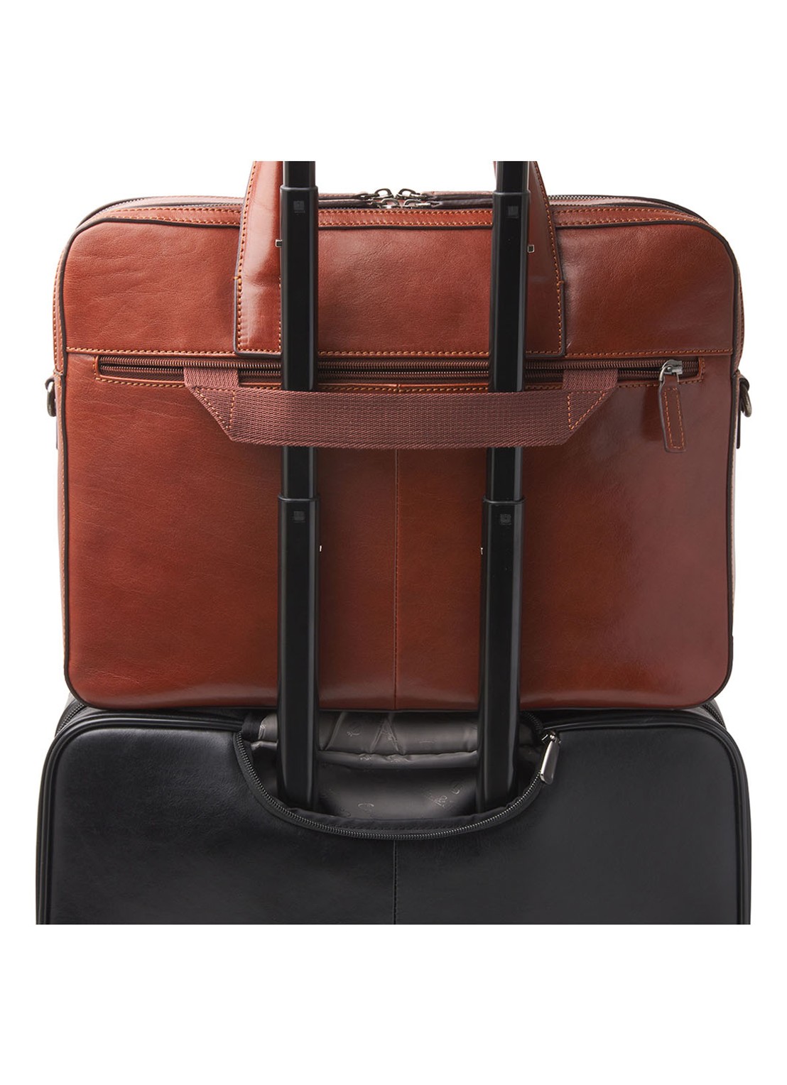 Castelijn & Beerens Paul businesstas van leer met 15,6 inch laptopvak - detail 5 cognac