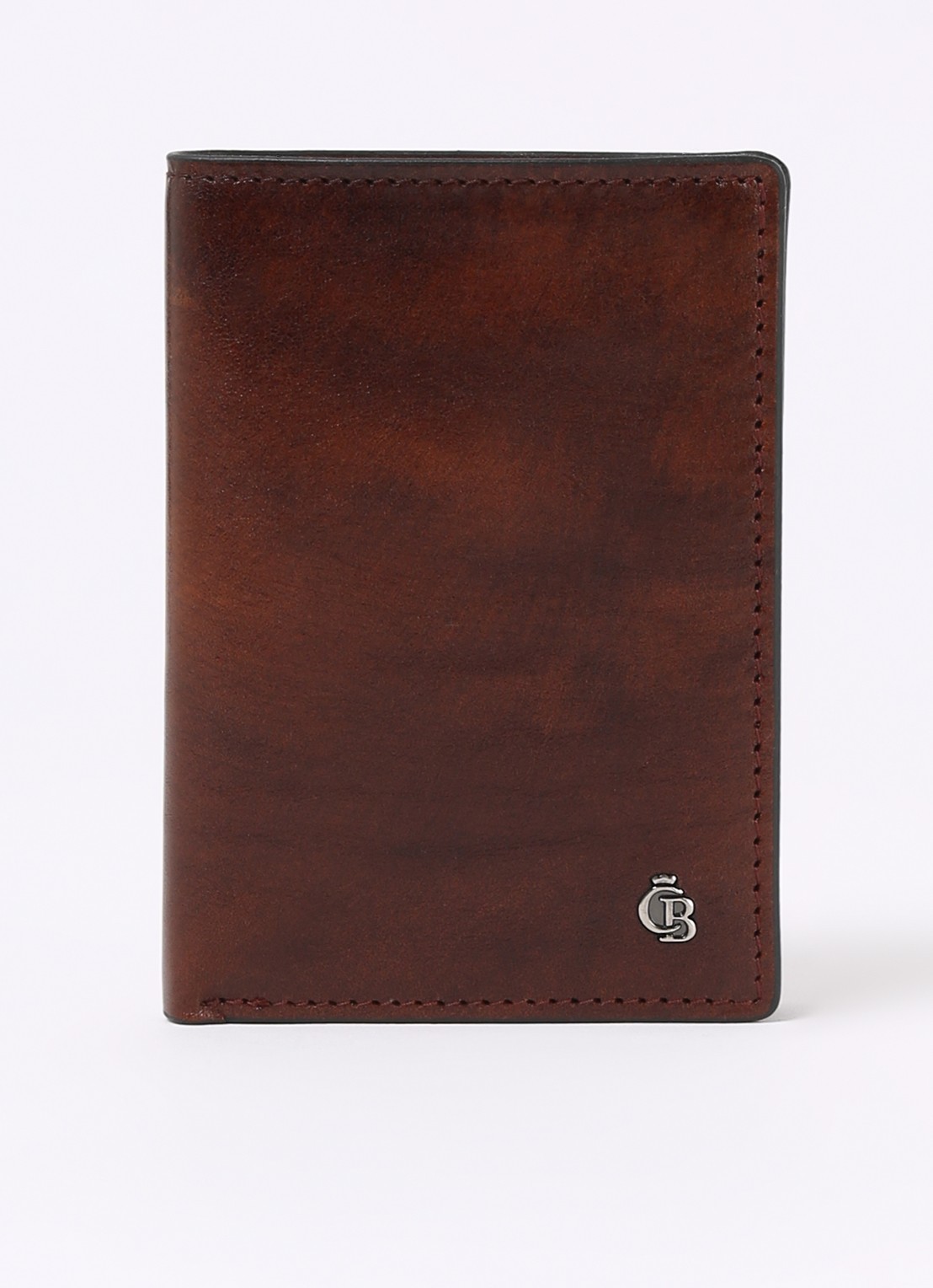 Castelijn & Beerens Portemonnee van leer met logo - voorkant cognac