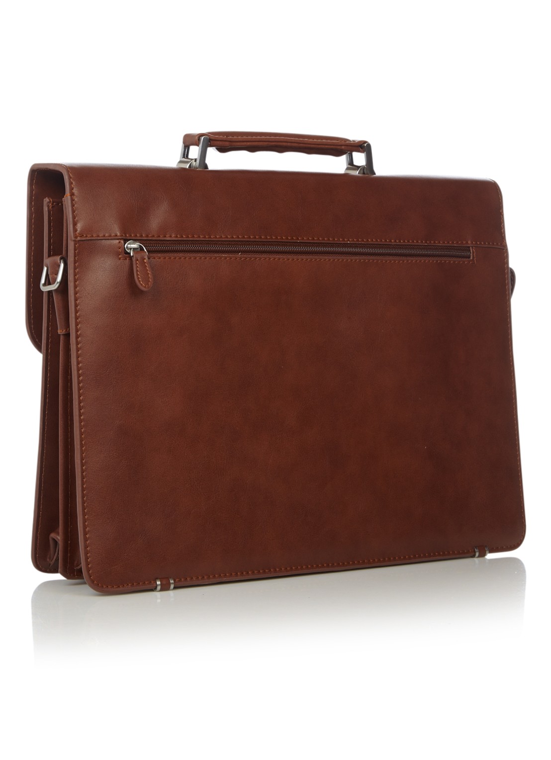 Castelijn & Beerens Realta businesstas van leer met 13.3 inch laptopvak - detail cognac