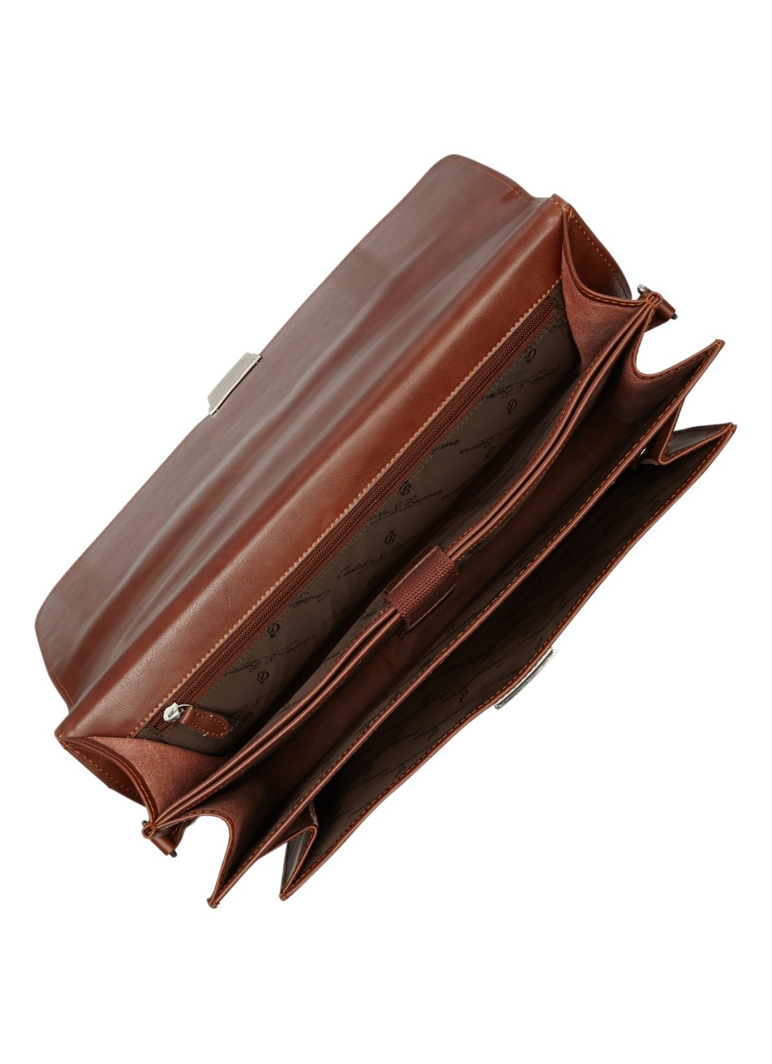 Castelijn & Beerens Realta businesstas van leer met 13.3 inch laptopvak - detail 2 cognac