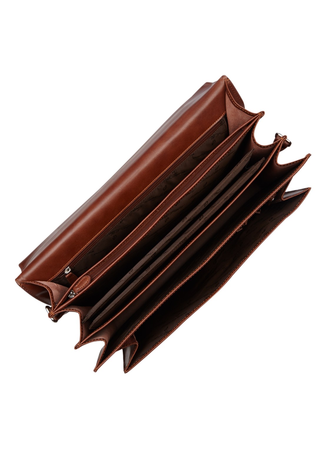 Castelijn & Beerens Realta businesstas van leer met 15,4 inch laptopvak - detail 4 cognac