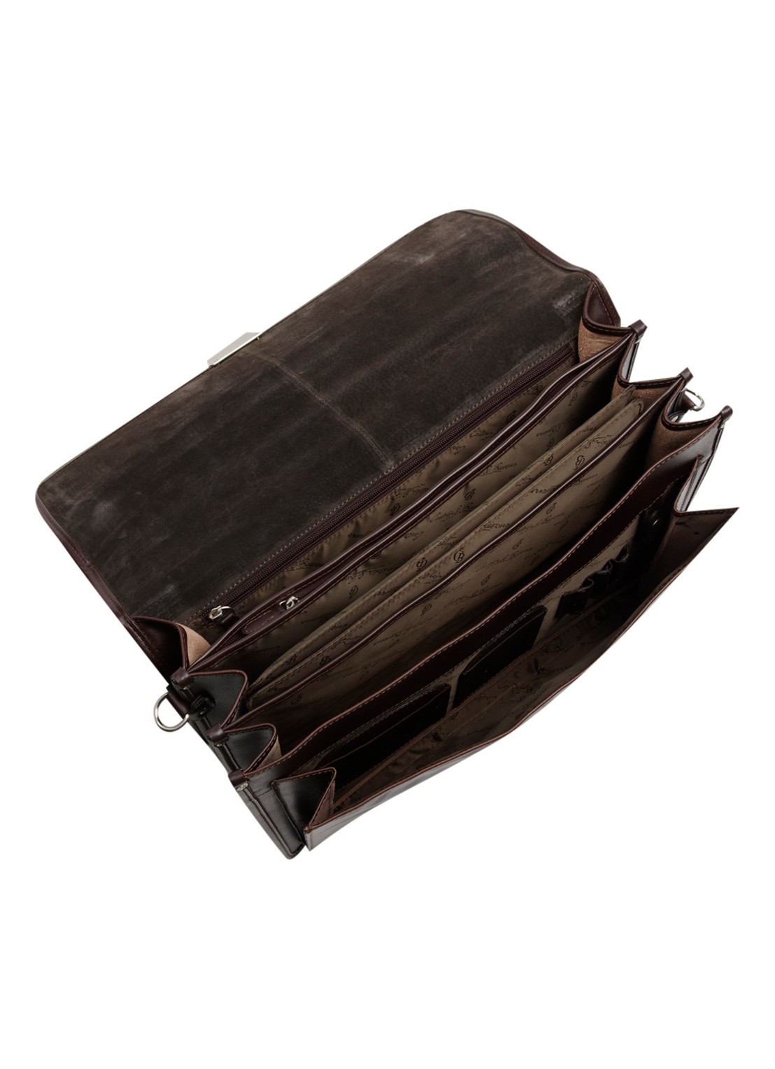 Castelijn & Beerens Realta businesstas van leer met 15,4 inch laptopvak - achterkant donkerbruin
