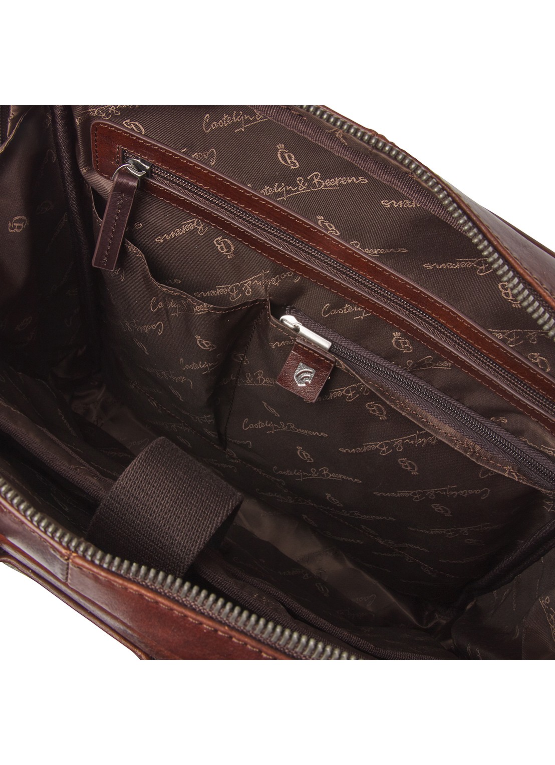 Castelijn & Beerens Rien rugzak van leer met 15,6 inch laptopvak - detail 6 cognac