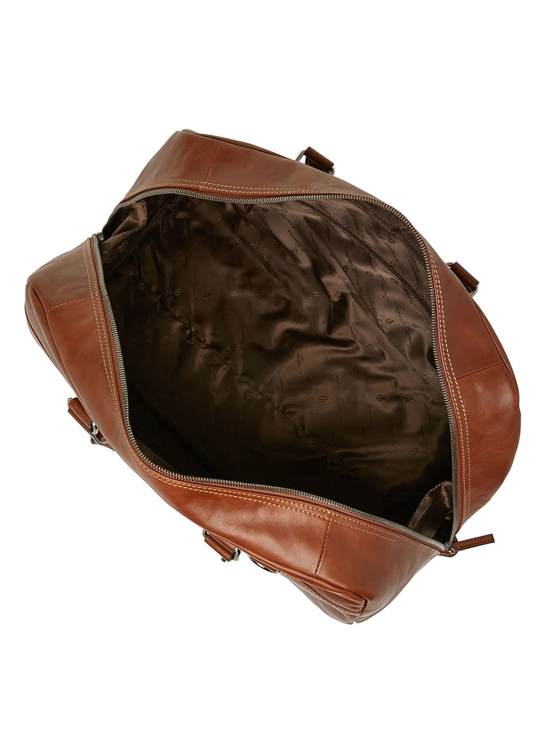 Castelijn & Beerens Verona weekendtas RFID van leer  - detail cognac