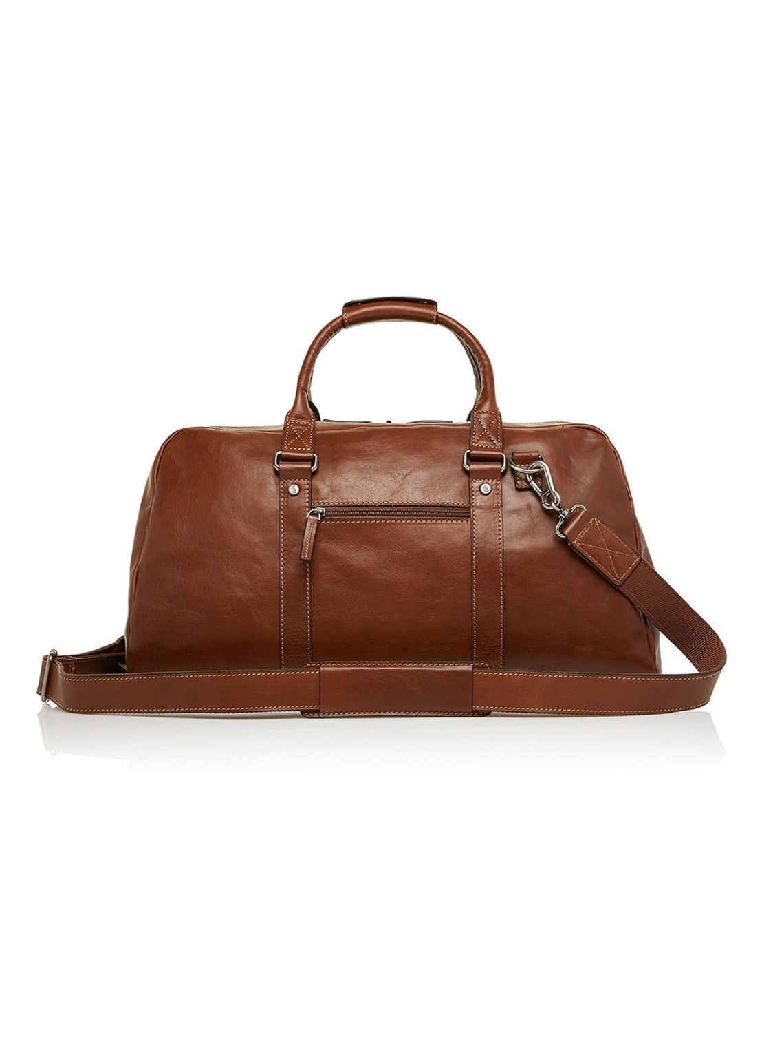 Castelijn & Beerens Verona weekendtas RFID van leer  - voorkant 4 cognac