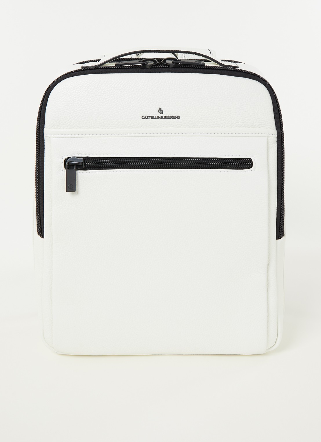Castelijn & Beerens Victor rugzak van leer met 15,6 inch laptopvak - voorkant 2 wit