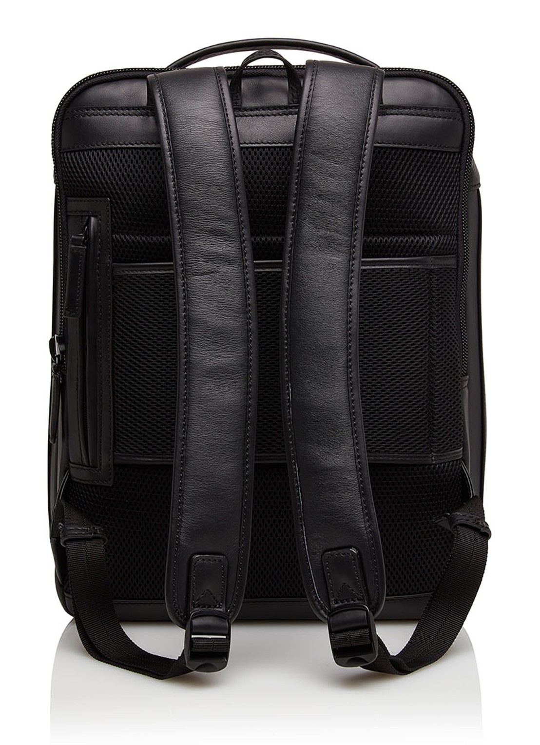 Castelijn & Beerens Victor rugzak van leer met 15,6 inch laptopvak - voorkant 2 zwart