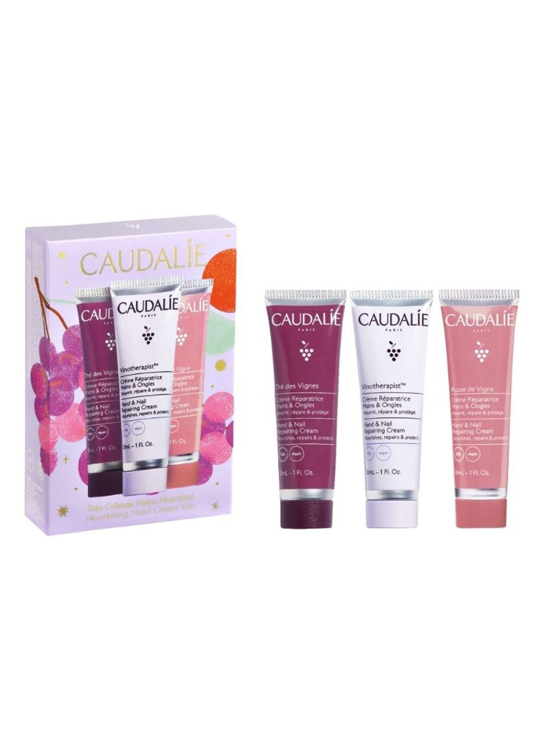 Caudalie Kerst Set Trio Handcrème - verzorgingsset - voorkant undefined