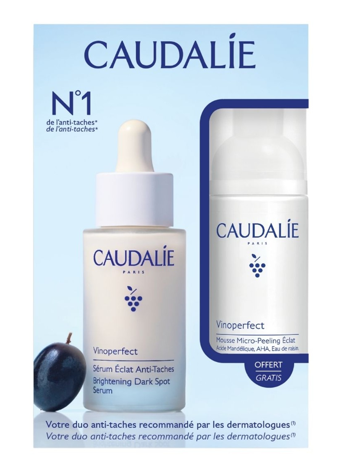 Caudalie Set Vinoperfect Serum en Mousse - verzorgingsset - voorkant undefined