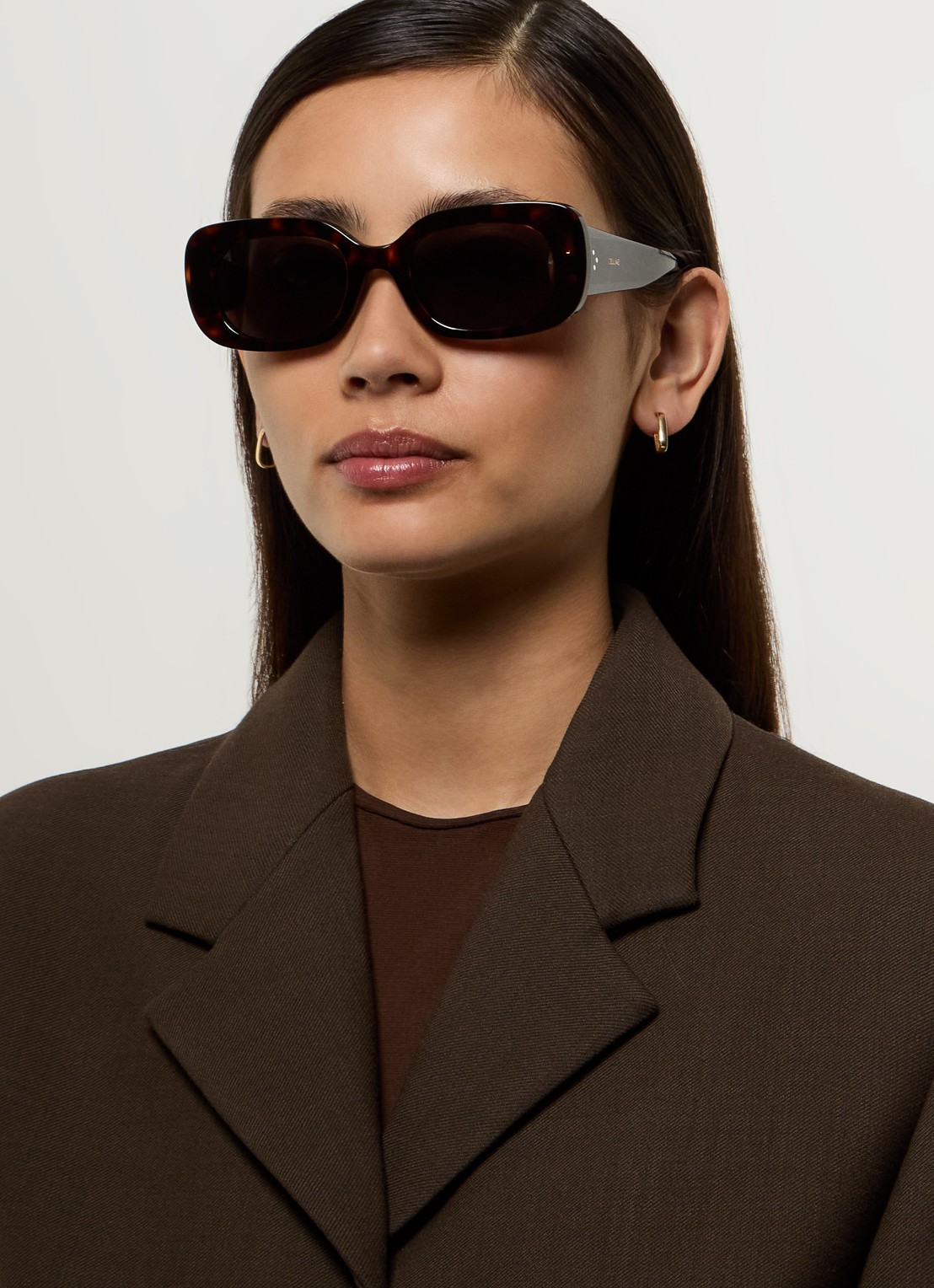 Celine Bold 3 Dots zonnebril CL40287U - voorkant 5 donkerbruin