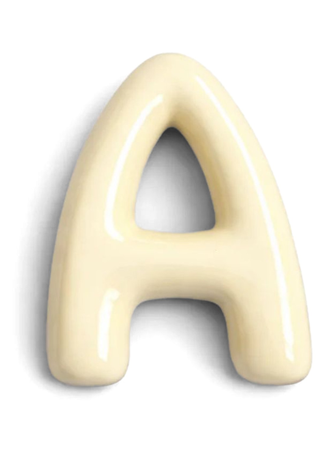 Ceramics by Romy Letter A hanger 10 cm - voorkant 2 gebroken wit