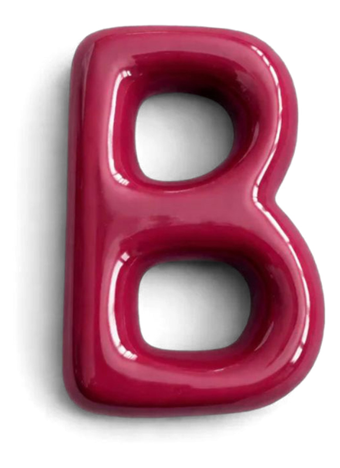 Ceramics by Romy Letter B hanger 10 cm - voorkant bordeauxrood