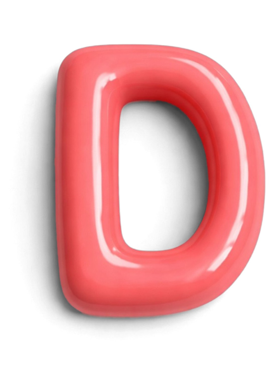 Ceramics by Romy Letter D hanger 10 cm - voorkant oranjerood