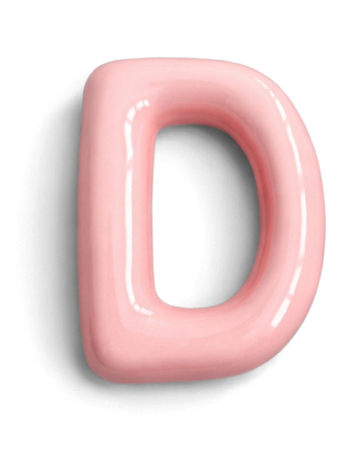 Ceramics by Romy Letter D hanger 10 cm - voorkant lichtroze