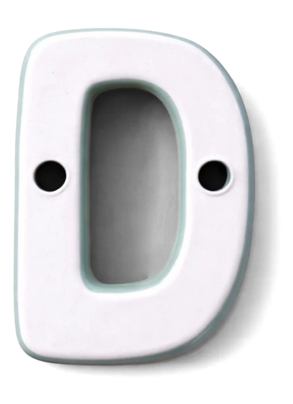 Ceramics by Romy Letter D hanger 10 cm - voorkant 2 lichtroze