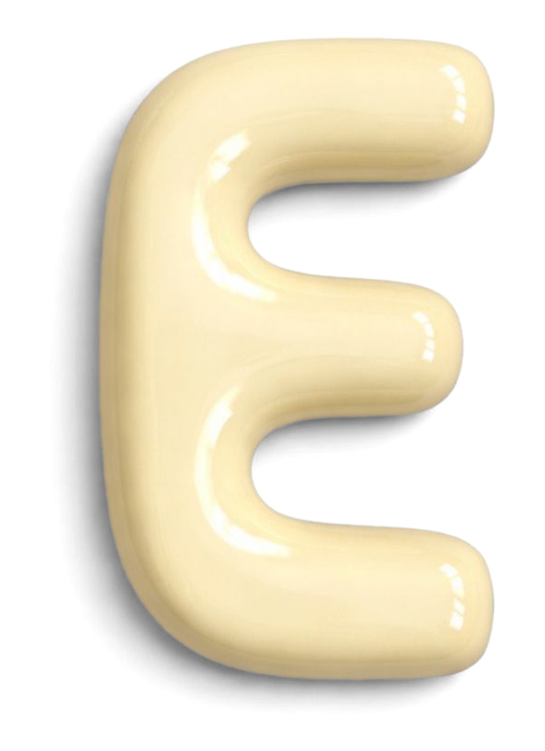 Ceramics by Romy Letter E hanger 10 cm - voorkant gebroken wit