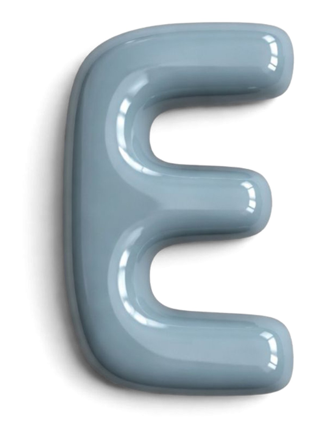 Ceramics by Romy Letter E hanger 10 cm - voorkant grijs
