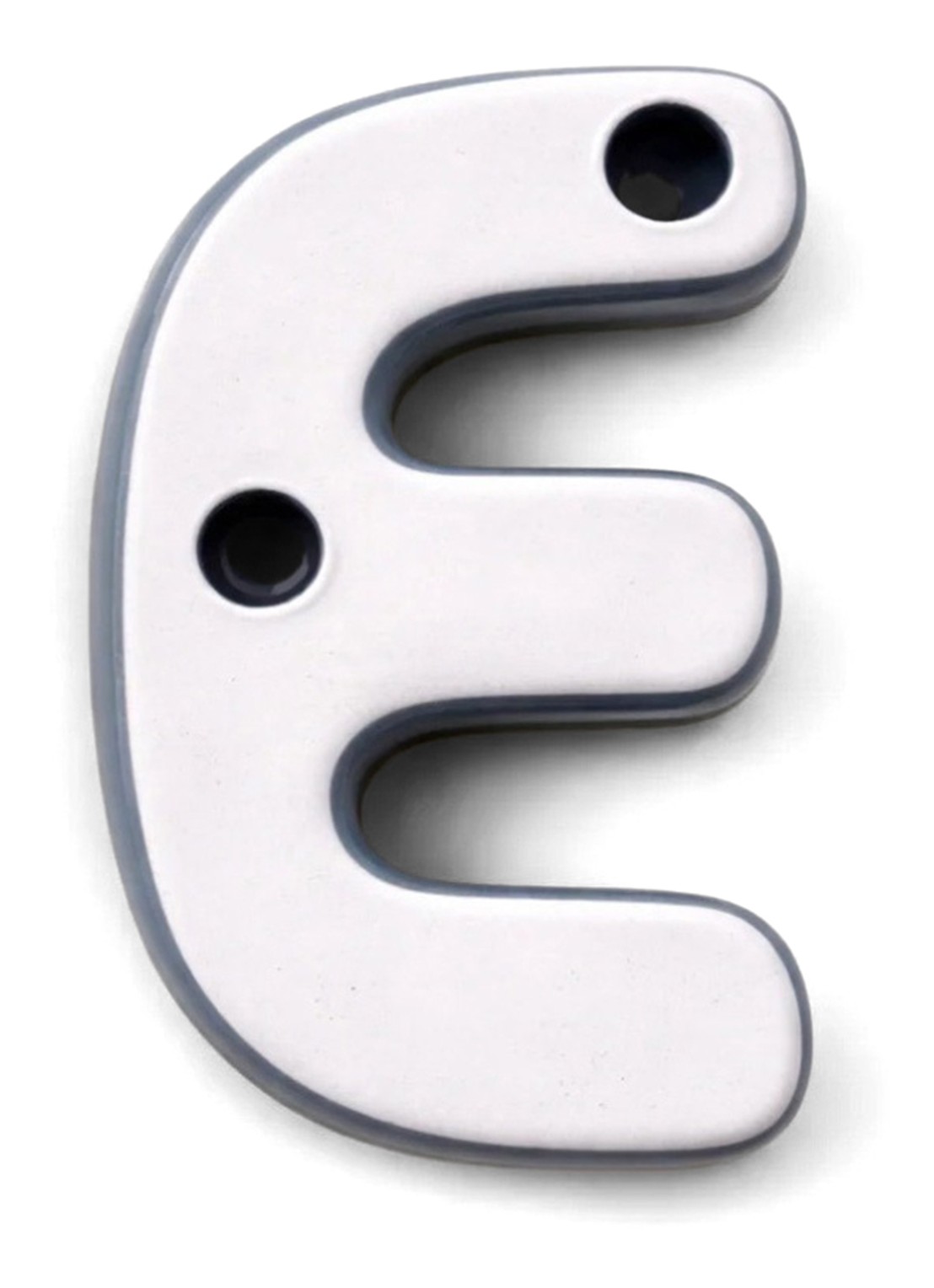 Ceramics by Romy Letter E hanger 10 cm - voorkant 2 lavendel