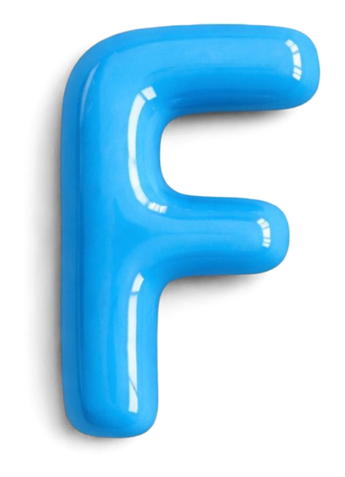 Ceramics by Romy Letter F hanger 10 cm - voorkant blauw