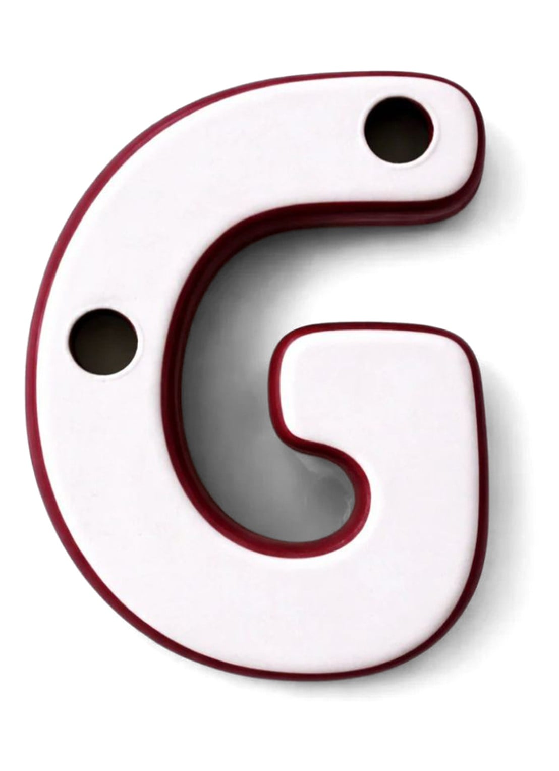 Ceramics by Romy Letter G hanger 10 cm - voorkant 2 bordeauxrood