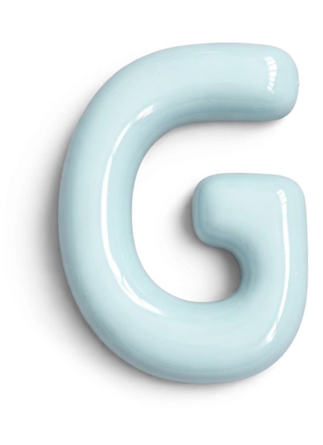 Ceramics by Romy Letter G hanger 10 cm - voorkant lichtblauw