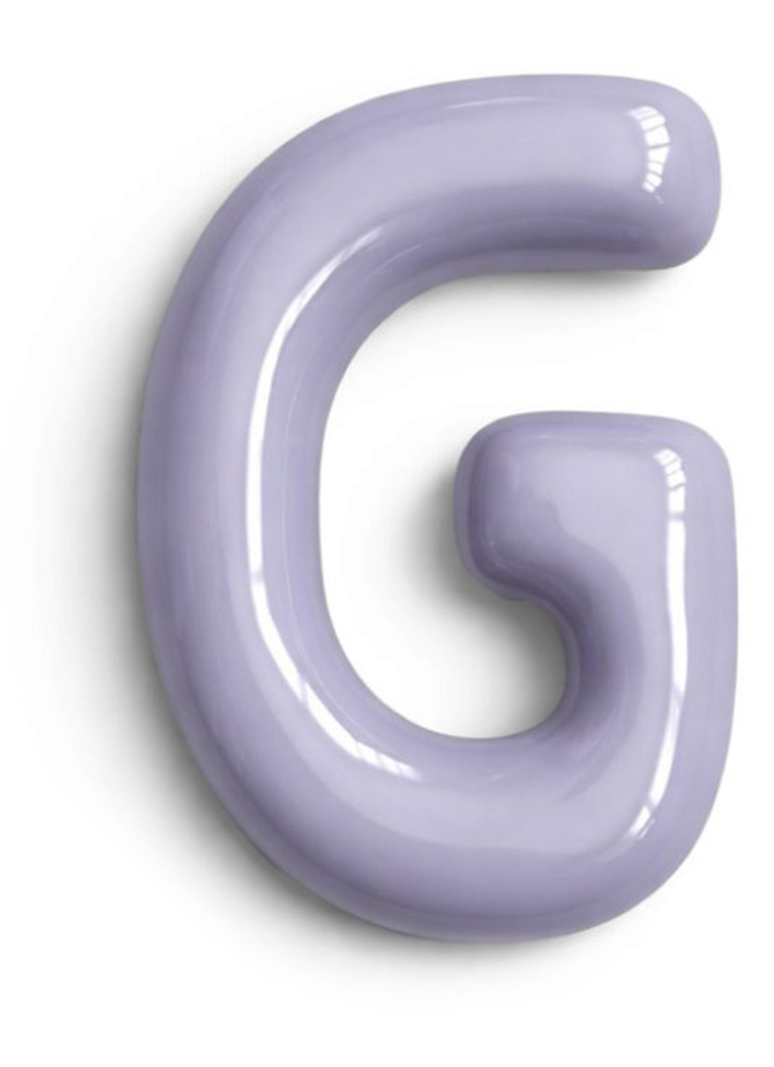 Ceramics by Romy Letter G hanger 10 cm - voorkant paars