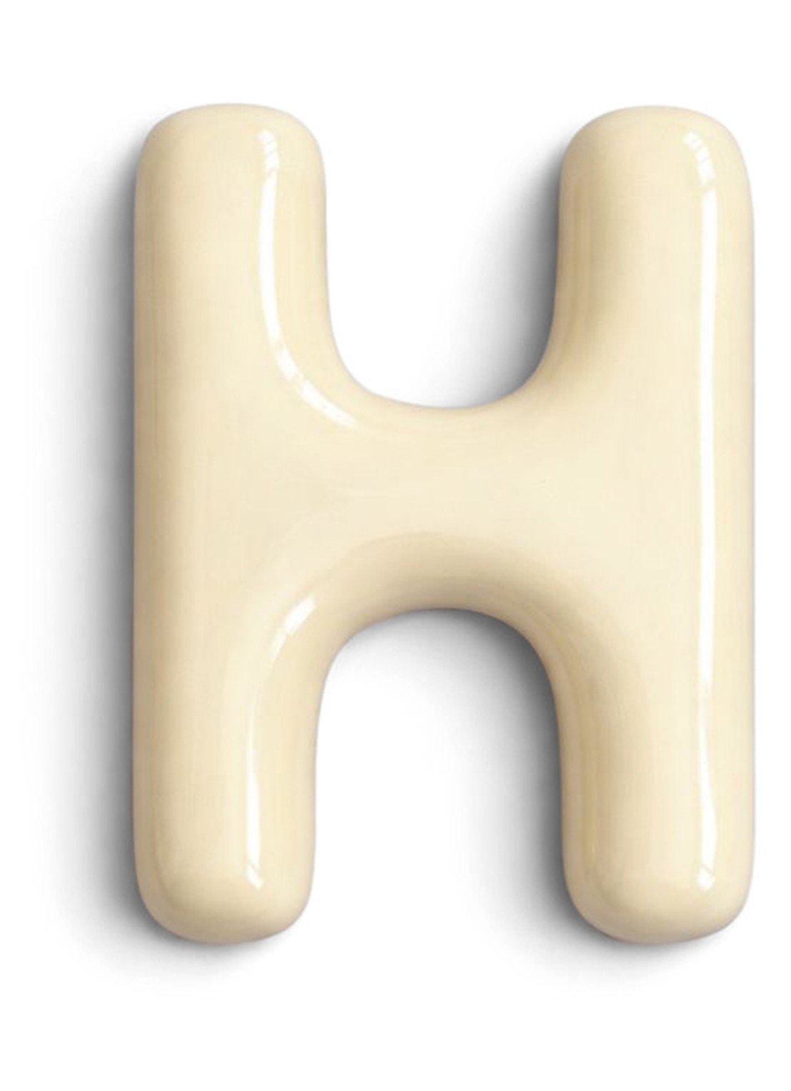 Ceramics by Romy Letter H hanger 10 cm - voorkant gebroken wit