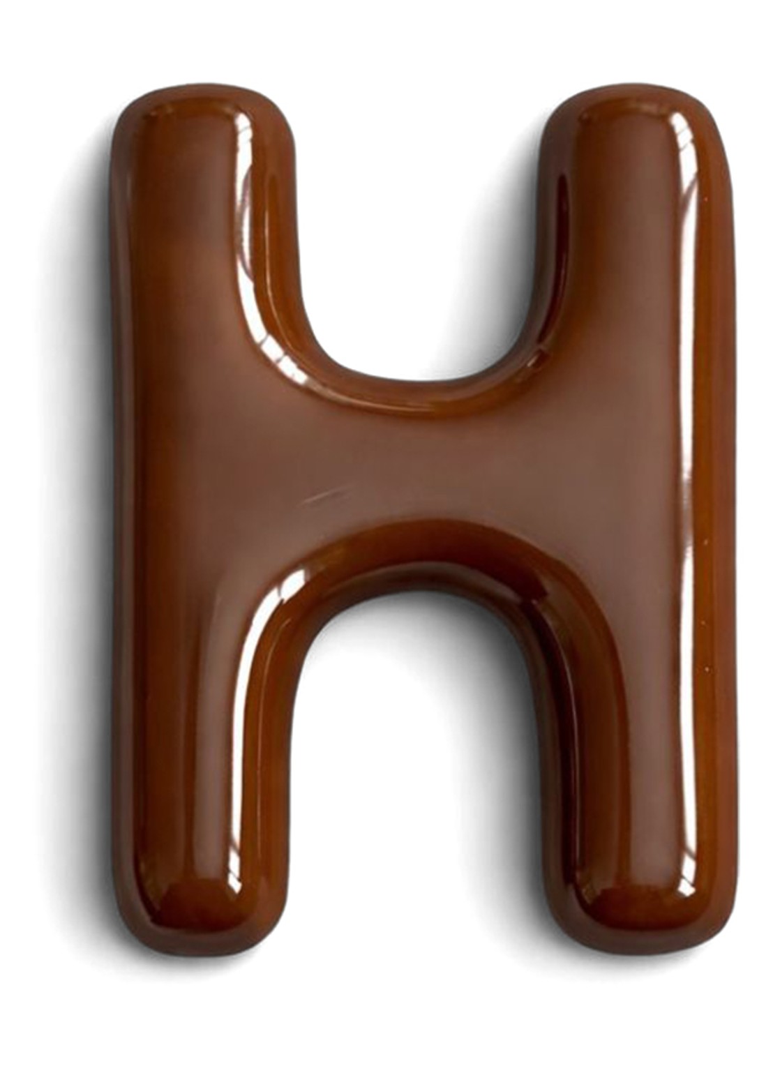 Ceramics by Romy Letter H hanger 10 cm - voorkant bruin