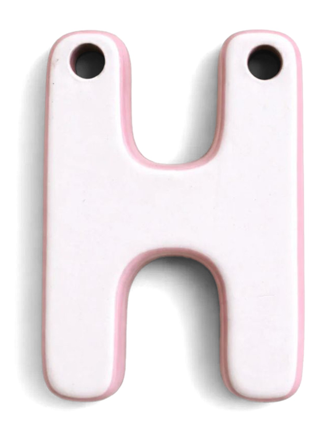 Ceramics by Romy Letter H hanger 10 cm - voorkant 2 bruin