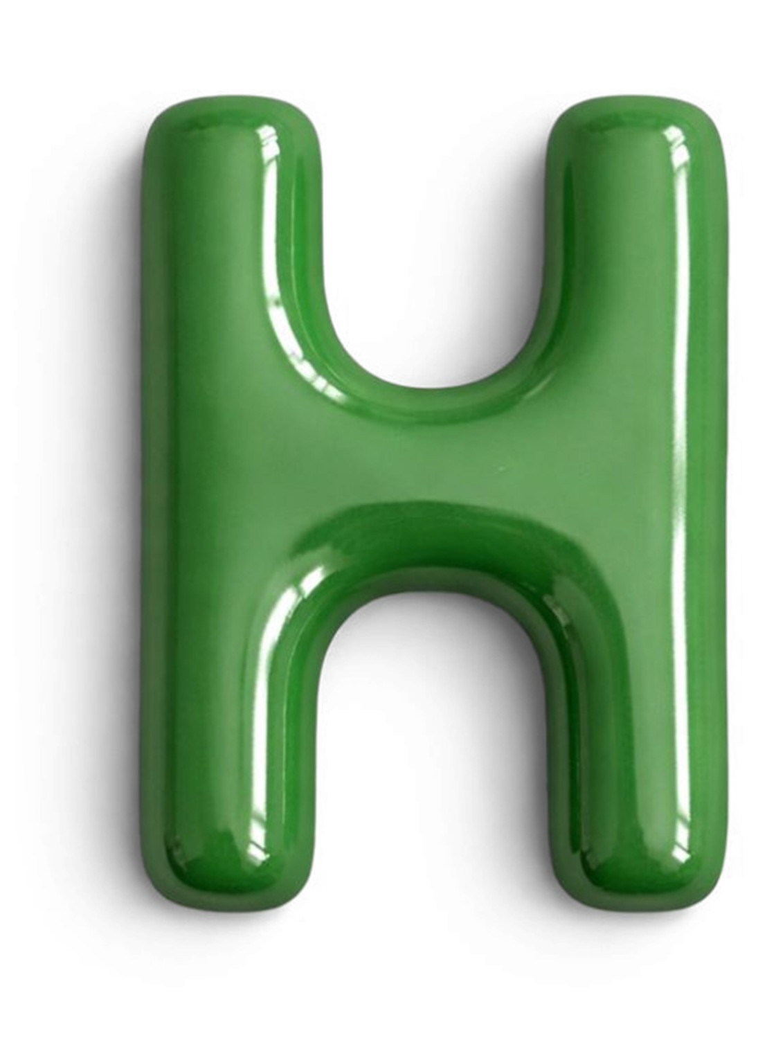 Ceramics by Romy Letter H hanger 10 cm - voorkant mosgroen
