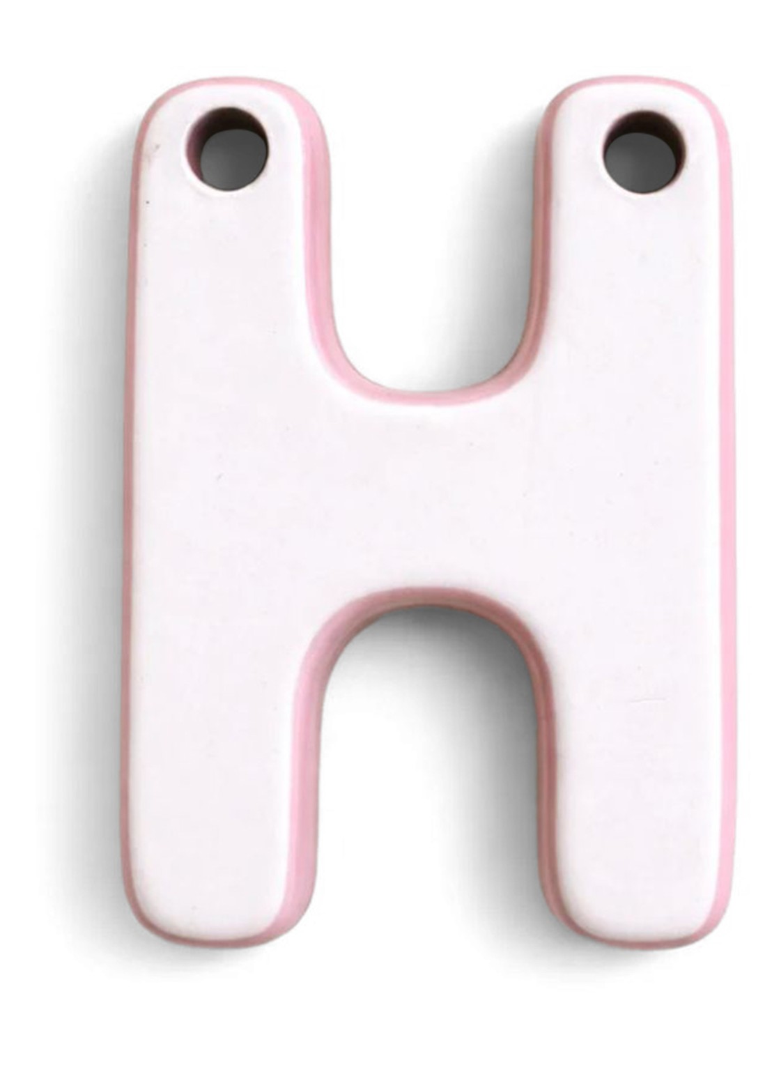 Ceramics by Romy Letter H hanger 10 cm - voorkant 2 mosgroen