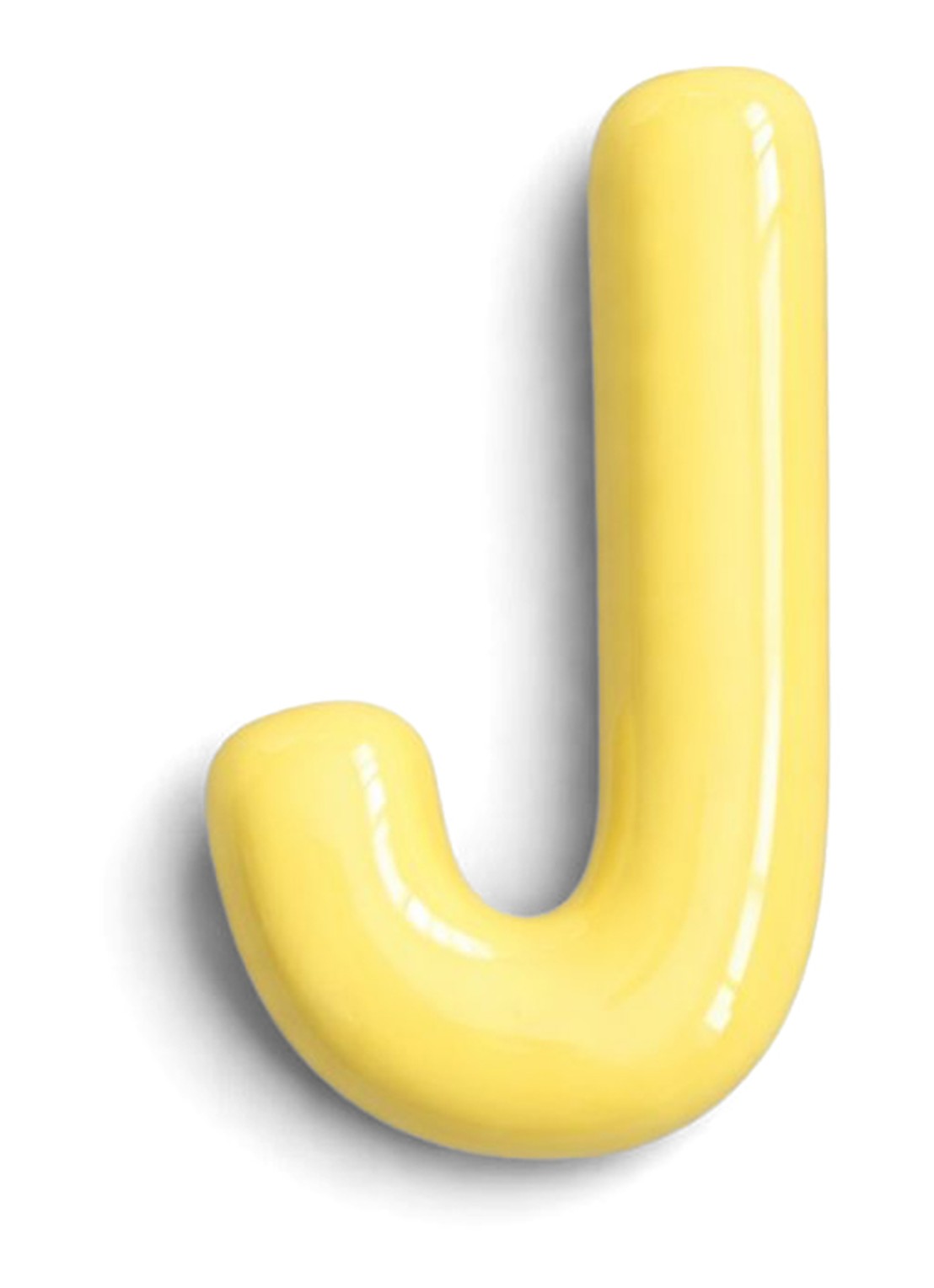 Ceramics by Romy Letter J hanger 10 cm - voorkant 2 geel