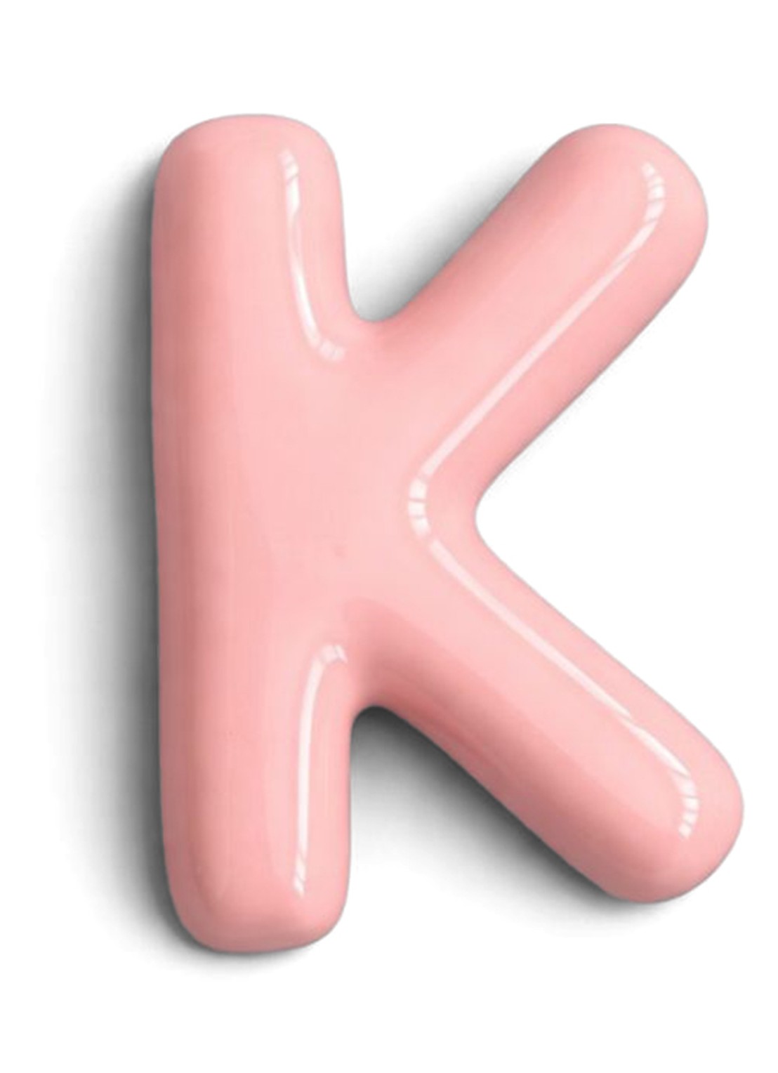 Ceramics by Romy Letter K hanger 10 cm - voorkant lichtroze