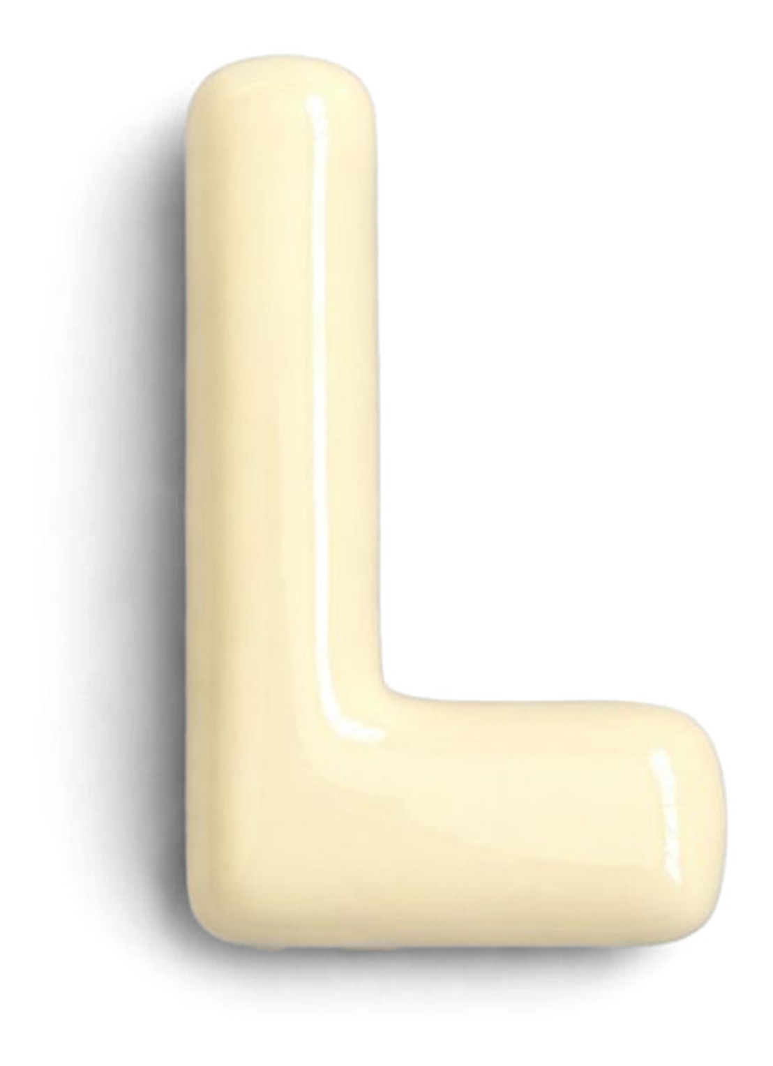 Ceramics by Romy Letter L hanger 10 cm - voorkant 2 gebroken wit