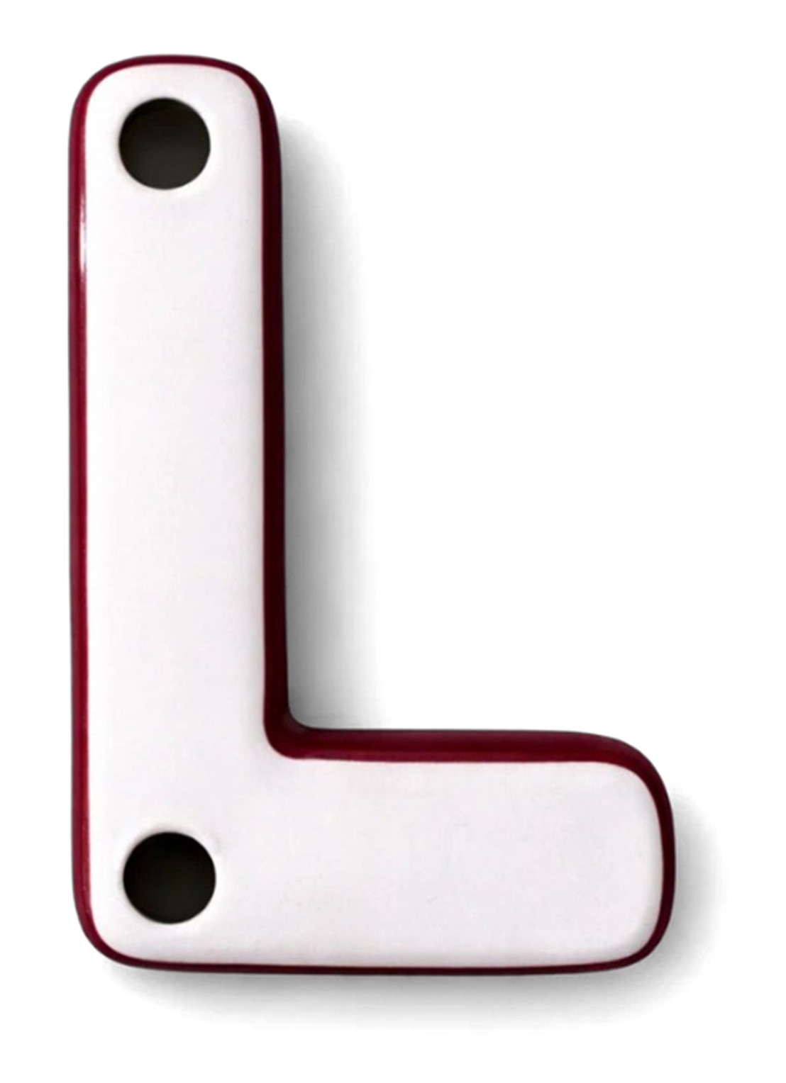 Ceramics by Romy Letter L hanger 10 cm - voorkant 3 gebroken wit