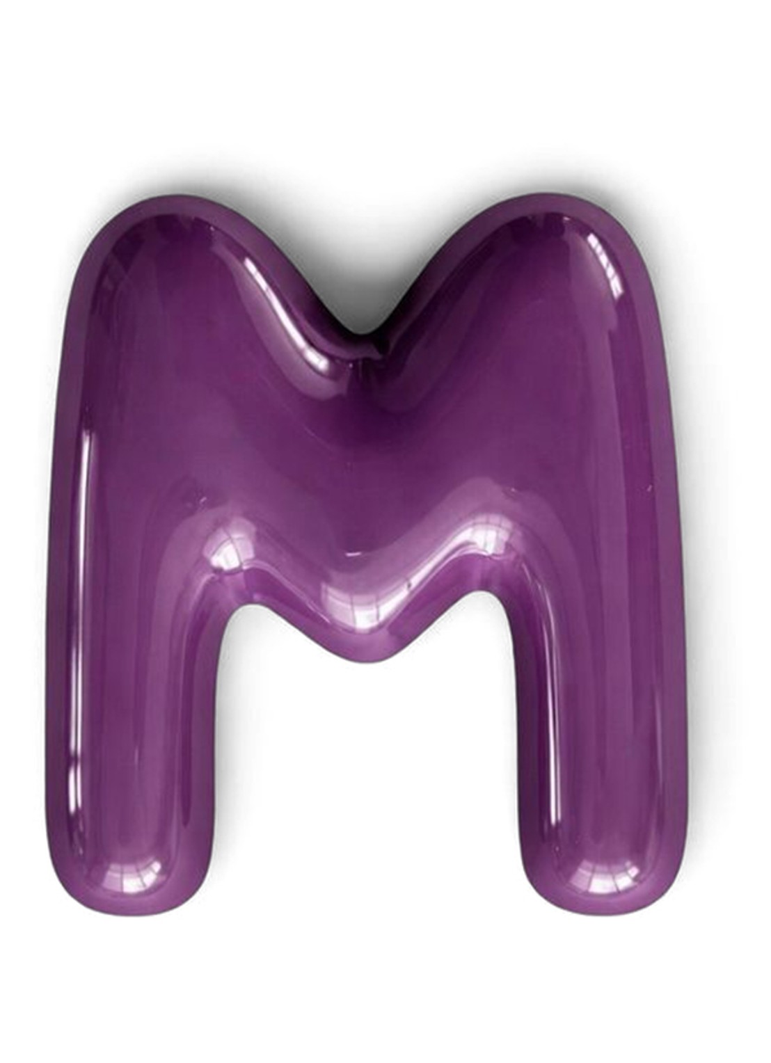 Ceramics by Romy Letter M hanger 10 cm - voorkant lila