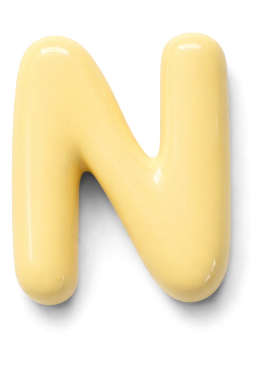 Ceramics by Romy Letter N hanger 10 cm - voorkant geel