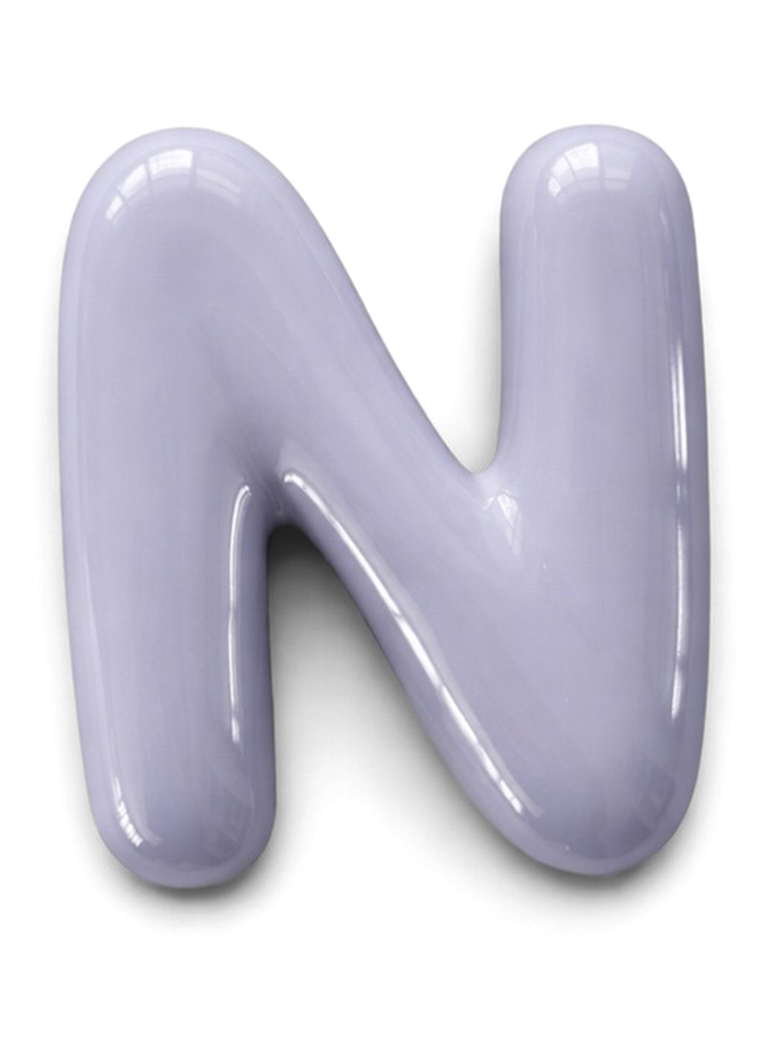 Ceramics by Romy Letter N hanger 10 cm - voorkant paars