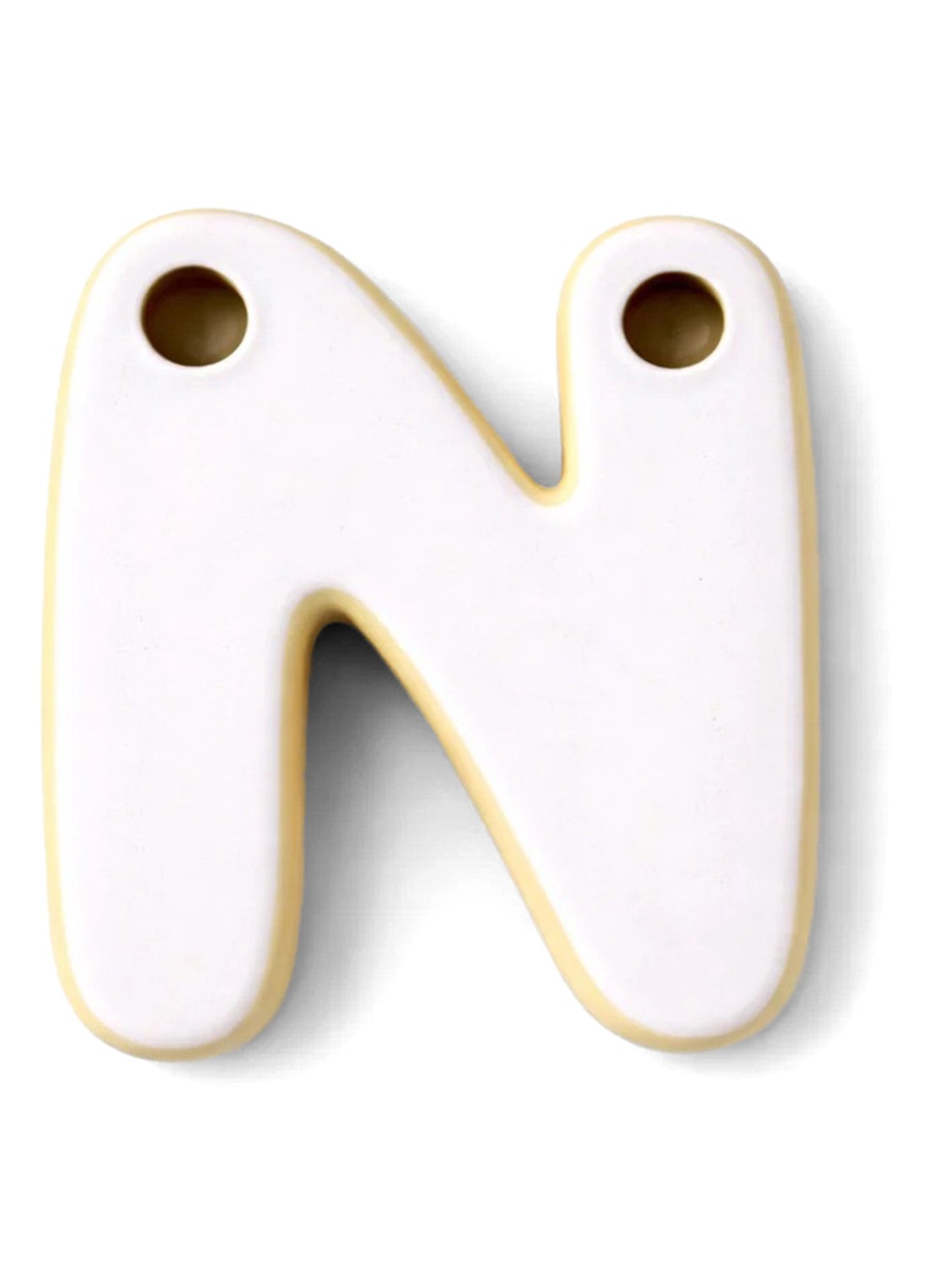 Ceramics by Romy Letter N hanger 10 cm - voorkant 2 paars