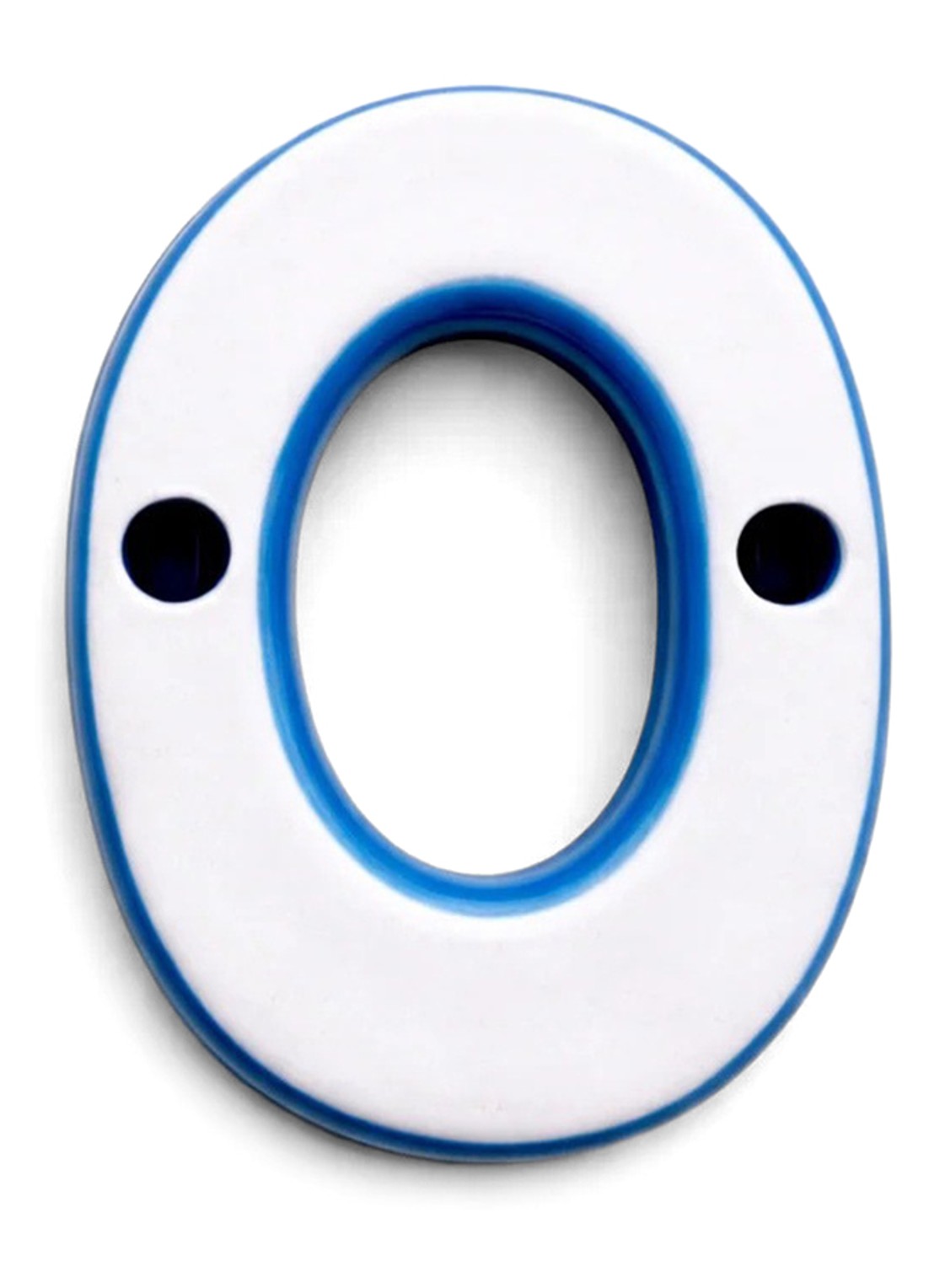 Ceramics by Romy Letter O hanger 10 cm - voorkant 2 blauw