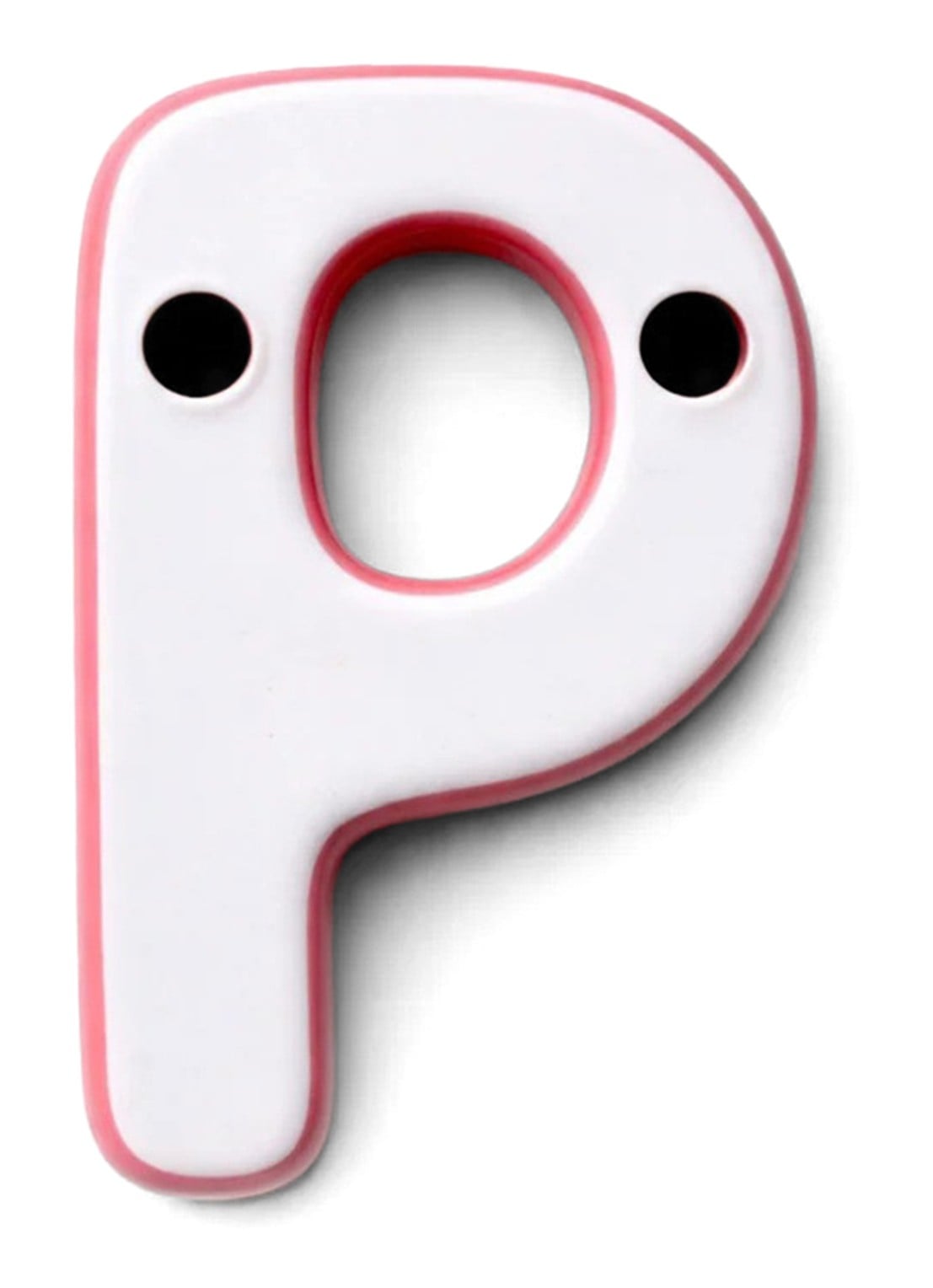 Ceramics by Romy Letter P hanger 10 cm - voorkant 2 bruin