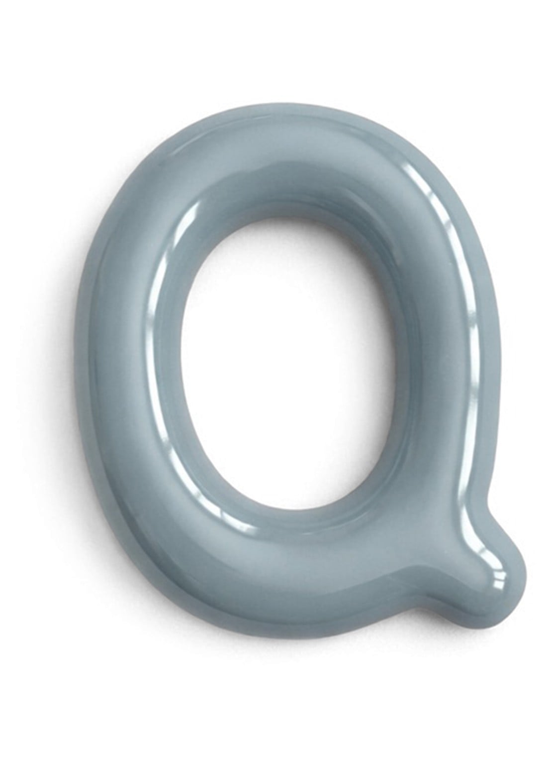 Ceramics by Romy Letter Q hanger 10 cm - voorkant grijs