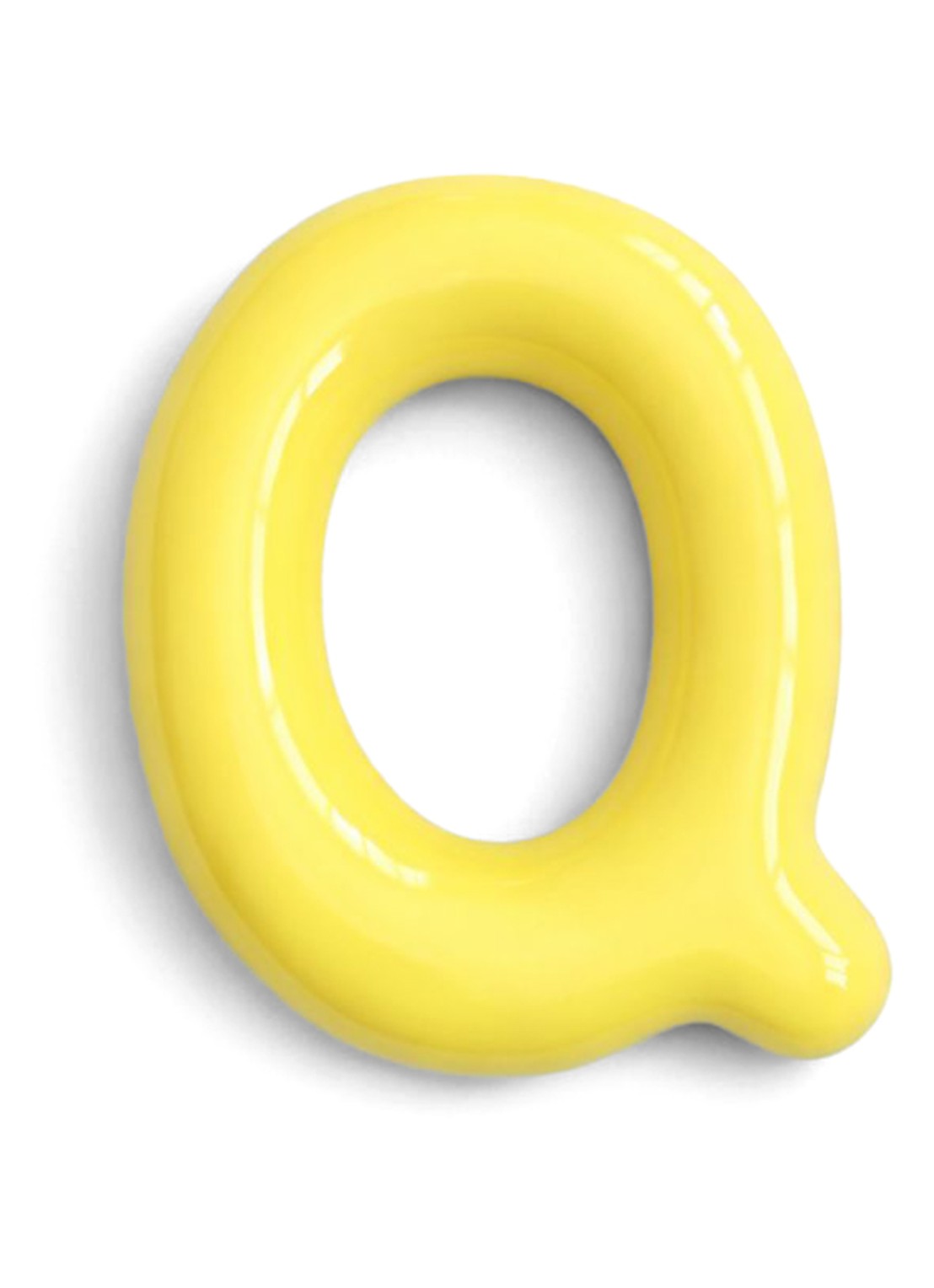 Ceramics by Romy Letter Q hanger 10 cm - voorkant geel