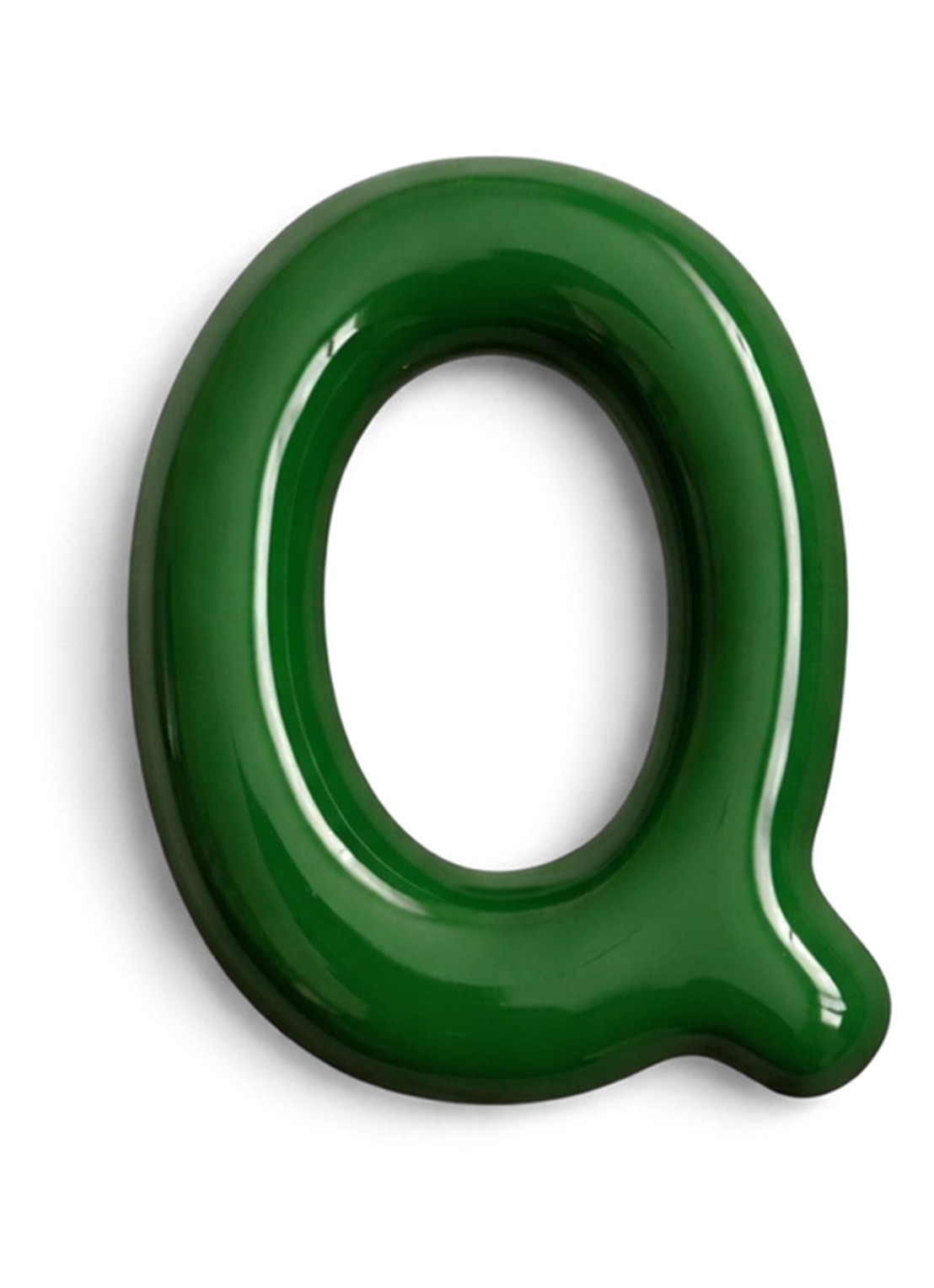 Ceramics by Romy Letter Q hanger 10 cm - voorkant mosgroen